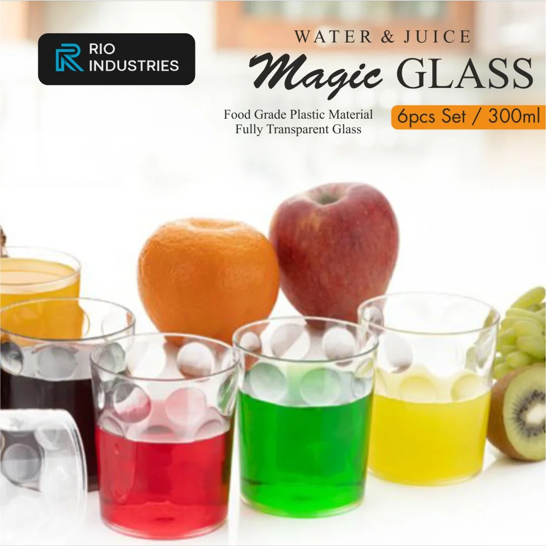 Rio Industries Magic Glass, Unbreakable Drinking Glass, Transparent Saga Glass